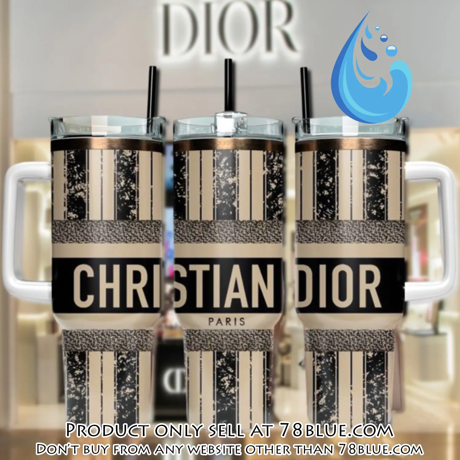 Dior logo 40oz stanley tumbler 40oz stanley tumbler fashion stanley tumbler ktb1119 78b1806982